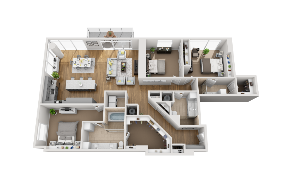 Briarwood - 3 bedroom floorplan layout with 2 baths and 1789 square feet.